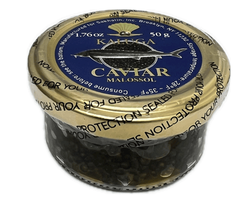 Premium Kaluga Malossol Black Caviar – 50g (Glass)